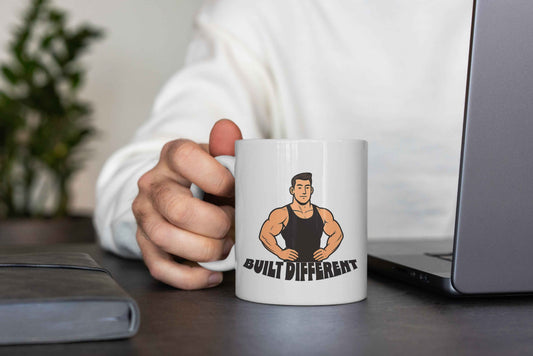 Built Different Muscle Man Mug