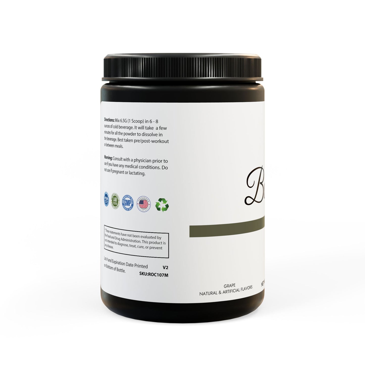 BCAA Supplement, Grape (325g, 11.46oz, 50 servings)