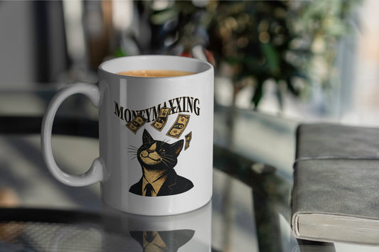 Moneymaxxing Cat Mug