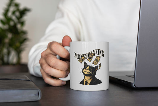 Moneymaxxing Cat Mug